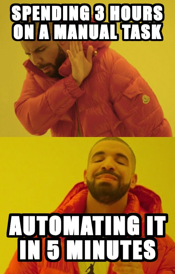 AI-generated meme: SaaS automation (Drakeposting)